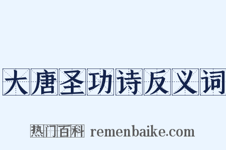 大唐圣功诗反义词是什么意思的图片